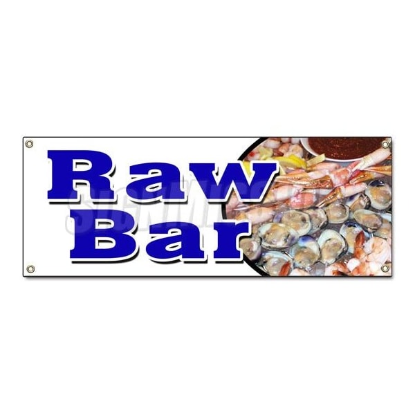 RAW BAR BANNER SIGN clams oysters beer fresh cold sushi cocktails